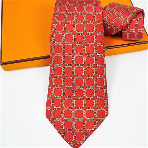 hermes solid red tie|real real Hermes ties.